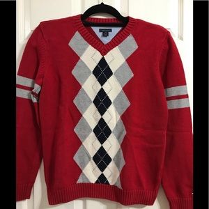 Tommy Hilfiger sweater , warm , red, gray & blue